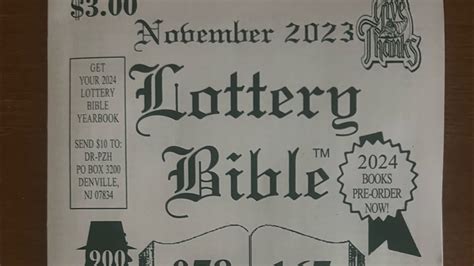 lottery bible november 2023|Lottery Bible ~ Large Print .